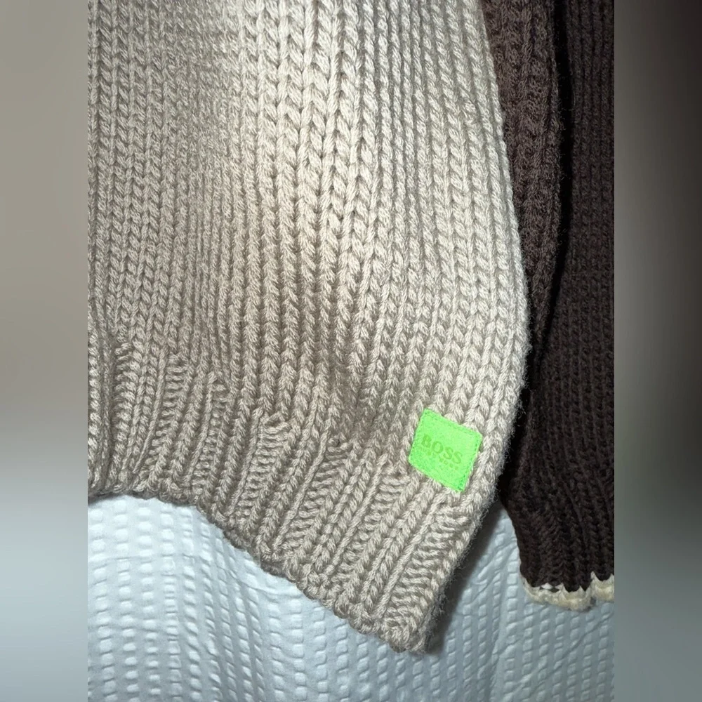 BOSS by Hugo Boss men's 100% Virgin Wool cardigan sweater Size L (Defective)